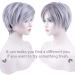 Dark Brown Mixed Grey Pixie Cut Wig with Bangs | BECUS Ombre Roots | Heat Resistant Synthetic | Fluffy Straight Style | Includes Wig Cap - Buy Online on GoSupps.com