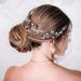 Flatser Blue Crystal Wedding Hair Vine - Silver Pearl Rhinestone Bridal Headpiece for Women - Buy Online on GoSupps.com