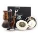 Personalised wooden shaving set with 3 blades shaving brush soap dish in gift box (without personalised name)
