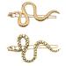 LEORX 4pcs Snake Hair Clip Vintage Decorative Metal Hair Pins for Women Girls (Golden  Ancient Gold)