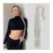 Hair Bun 26/34 Inch Long Braided Ponytail Lengthening Synthetic Ponytail Headband Harness Wig Piece Bun for Women's Daily Use Hair Extension Hair Piece (Color : Platinum Blonde Size : 26inches) 26inches Platinum Blonde