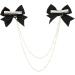 Buy Biitfuu 4Pcs Black Hair Bows with Pearl Chains - Stylish Hair Accessories for Girls & Women - International Shipping Available - Buy Online on GoSupps.com