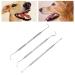 Elionless Pet Tooth Scaler Cleaning Set 3 Pieces Stainless Steel Tartar Remover Plaque Remover for Dogs Cats
