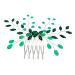 DOITOOL Hair Accessories for Women Rhinestone for Hair Rhinestone Hair Side Comb Updo Hair Accessories Wedding Headpiece for Bride Green Hair Accessories Women's Wild Hair Comb Crystal
