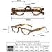 Hubeye Retro Half Moon Reading Glasses - 2 Pairs Lightweight Plastic Half Frame Reader with Spring Hinge for Women and Men - 2.0 Dioptres - Tortoiseshell Design - Buy Online on GoSupps.com