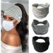 Boho Button Headband Women Wide Nurse Mask Hair Band with Button Boho Elastic Sports Headwear Yoga Ear Saver Hair Band Workout Headwrap (SET-1(button))