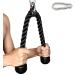 Tricep Rope 27 & 35 inches 2 Colors Fitness Attachment Cable Machine Pulldown Heavy Duty Coated Nylon Rope with Solid Rubber Ends 27'' Black