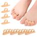 Welnove Hammertoe Corrector Gel Toe Straighteners - 8 Pcs Toe Support Pads Cushion - Realign Bent Crooked Curled Claw Hammer Toes - Firm Support Firm Support Beige M
