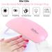 Mini UV/LED Nail Lamp - Pink Color | 6W Portable Nail Dryer for Gel Polish, Poly Gel, and Nail Art | 60s/120s Timer | USB Powered - Buy Online on GoSupps.com
