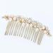Asooll Pearl Bride Wedding Hair Comb Gold Rhinestone Bridal Hair Clip Crystal Hair Accessories for Women and Girls