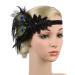 Minkissy 1920s Flapper Headband | Great Gatsby Vintage Hair Accessory | Roaring 20s Feather Hair Band for Women - Buy Online on GoSupps.com