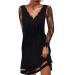 Hanxiulin women dresses party dress short Christmas dress casual cocktail dress women tight clothes wedding festive winter dress black xxl
