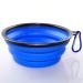 Axgo 1PC Foldable Silicone Dog Bowl Outfit Portable Travel Bowl for Dogs Feeder Utensils Outdoor Drinking Water Dog Bowl, Blue