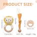 Wooden Baby Rattle - Crochet Lion Newborn Toy with Natural Wood Teething Ring - Handmade Gift for Boys and Girls - Buy Online on GoSupps.com