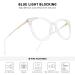 OLIEYE Cateye Blue Light Blocking Glasses | Anti Eye Strain Computer Eyeglasses for Women | Anti UV Clear Lens | Transparent Frames - 53mm - Buy Online on GoSupps.com