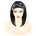 12 Tgezer Bob Headband Wig for Women - Synthetic Black Shoulder Length Bob - Glueless & Lace Front - Daily Use - 150 Density - 12 Inch Straight-1B - Buy Online on GoSupps.com