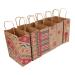 KOMBIUDA 12 Pcs Christmas Party Bag Christmas Print Kraft Bags Holiday Paper Gift Bags Christmas Bags Paper Packaging Bags Printed Paper Bag Christmas Tote Bags Candy Bag Printing
