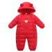 JiAmy Baby Snowsuit Hooded Romper Winter Outfits Cartoon Bear Boys Girls Jumpsuit Red 12-18 Months