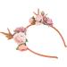 Flower Headband Fashionable Flower Reindeer Antlers Headband Floral Garland Crown for Party Cosplay Wedding Christmas(Dark pink) - Buy Online on GoSupps.com