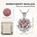 INFUSEU Essential Oil Diffuser Necklace - Aromatherapy Jewelry with Lotus Flower Pendant & 7 Lava Rock Stones for Women & Teen Girls - Buy Online on GoSupps.com
