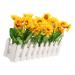 Zerodeko Artificial Flower Fence Outdoor Artificial Plants Sunflower Bouquet Sunflower Artificial Flowers Office Desk Decor Pots Plants Faux Plant White Fake Flowers Villain Foam White 40X9CM