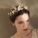 CanB Baroque Queen Bride Crown Tiara - Gold Rhinestone Wedding Hair Accessory (Style-2) - Buy Online on GoSupps.com