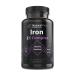 Iron Supplement 2-in-1 Complete Complex - Natural Flow 2X Heme and Chelated Non Heme Iron Bisglycinate Folate B and Vitamin C for Anemia and Blood Building Support Gentle on Stomach 60 Caps (60)