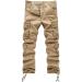 Ronony Men's Cargo Pants - Loose Fit Outdoor Hiking & Trekking Sweatpants | 3XL Khaki - Buy Online on GoSupps.com