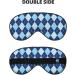 Buy Blue Squares Print Sleep Eye Mask - Soft Blindfold with Elastic Strap for Travel & Night Sleep - Buy Online on GoSupps.com