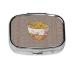 Egg Cup Noodle Ramen Printing 2 Compartment Small Pill Case Cute Small Pill Box Purse Pill Boxs Travel Pill Organizer for Pocket Purse and Travel Gifts