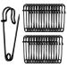 Alamic Safety Pins Brooches 2 inch/50mm Heavy Duty Blanket Pins for Blankets Crafts Kilts Skirts Sweaters Shawls - 30 Pack (2 Inch/50mm Black) 2 Inch/50mm Black