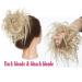 Fashion Tousled Hair Extensions Hairpiece Scrunchie Straight Elastic updo Scrunchy BUN Brown Blonde Instant Ponytail wig Hairdo Dark Blonde to Bleach Blonde