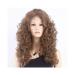 BGHJUE Fluffy Long Curly Hair Wig For African American Women Synthetic Hair Full Wigs Heat Resistant Fiber (Color : Brown)-Brown