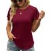 Women's Summer Business Casual Ruffle Sleeve Tunic Top - Dark Red, Large - Buy Online on GoSupps.com