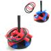 Leather&Arts 2 Pack Plastic Mini 2-in-1 Horseshoe and Ring Toss Set Include 8 Horseshoes 8 Rings and 2 Stakes for Indoor/Outdoor Game