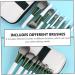 Set of 12 Green Glass Make-Up Eyeshadow Mixing Makeup Black Costume Blush Brush Concealer Brush Eyebrow Brush Eye Brush with Wooden Handle - Buy Online on GoSupps.com