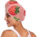 Strawberry Pattern Hair Towel 2 Pack - Super Absorbent Quick Dry Hair Turbans for Women & Girls - Buy Online on GoSupps.com