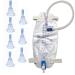 Male Complete Kit Urinary Incontinence 7-Condom Catheters External Self-Seal Premium Leg Bag (1000ml)with 18" Tubing Straps & Fast and Easy Draining (31mm (Intermediate)) 8 Piece Set 31mm (Intermediate)