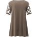 Shop Trendy Genetic Women's Tops: V/O Cutout Floral Sleeve T-Shirts Summer Tunic Plus Sizes in White Black & Red | International Shipping Available - Buy Online on GoSupps.com