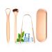 Tongue Scraper  Metal Tongue Cleaner for Adults & Kids  Reduce Bad Breath Maintain Oral Hygiene  Stainless Steel Tongue Scrapper Metal Tongue Cleaner (1 Set of 3 Pieces) Rose Gold