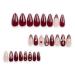 Shop Medium Press on Nails - Almond Acrylic Nails with Gold Burgundy French Tips & 3D Charms - Perfect Glue on Nails for Women - Buy Online on GoSupps.com