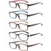 NORPERWIS Reading Glasses 5 Pairs Quality Readers Spring Hinge Vintage Glasses for Reading for Men and Women (5 Pack Mix Color 2.00) 5 Pack Mix Color 2.0 x