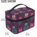 Stylish Owl Print Violet Cosmetic Bag for Travel - Makeup Case with Handle & Compartments for Teens & Women | Color 029 - Buy Online on GoSupps.com