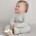 Dotty Fish Cotton Baby Booties with Suede Sole - Teal Fleece Safari Animals, 0-6 Months - Buy Online on GoSupps.com