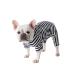 BT BEAR Dog clothing classic striped pajamas soft cotton overall pug French bulldog one-piece for cats puppies small medium-sized dogs (black l) l black