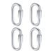 4 pieces M8 carabiner hook heavy load screw carabiner stainless steel quick coupling chain carabiner hooks for swing outdoor activities camping fishing hiking travel (500 kg warehouse)