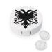 Albanian Greatness Flag Round Case for Contact Lens Kit Storage Box with Mirror Portable Cute Lens Holder