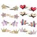 Hairclips star hair clips 8 pieces of heart shape hair clips children hair clips multi -colored hair clips girl glitter for children and girls hair accessories (stars / heart / crown)
