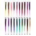 18 Inch Curly Hair Clip Extension - Colorful Pink Blue Synthetic Wig for Women & Girls - Buy Online on GoSupps.com