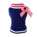 AMAONE Dog coat Chihuahua puppy leopard-Bowknot-Rosa-Rosa-Winter-Winter-Winter-Hundleidungs Eins Strickjacke pussy clothing Dog jacket Small dogs (1124debkb-Blue S) S 1124DEBKB-Blau
